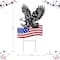 Glitzhome® 29.75" Patriotic Americana Metal Eagle Silhouette with Flag Garden Yard Stake